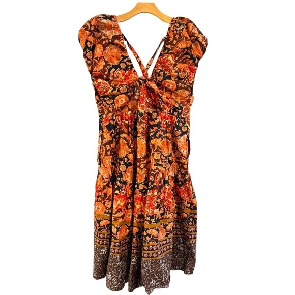ANTHROPOLOGIE Floral Print V-Neck Babydoll Dress Size 12 NEW - Picture 7 of 13